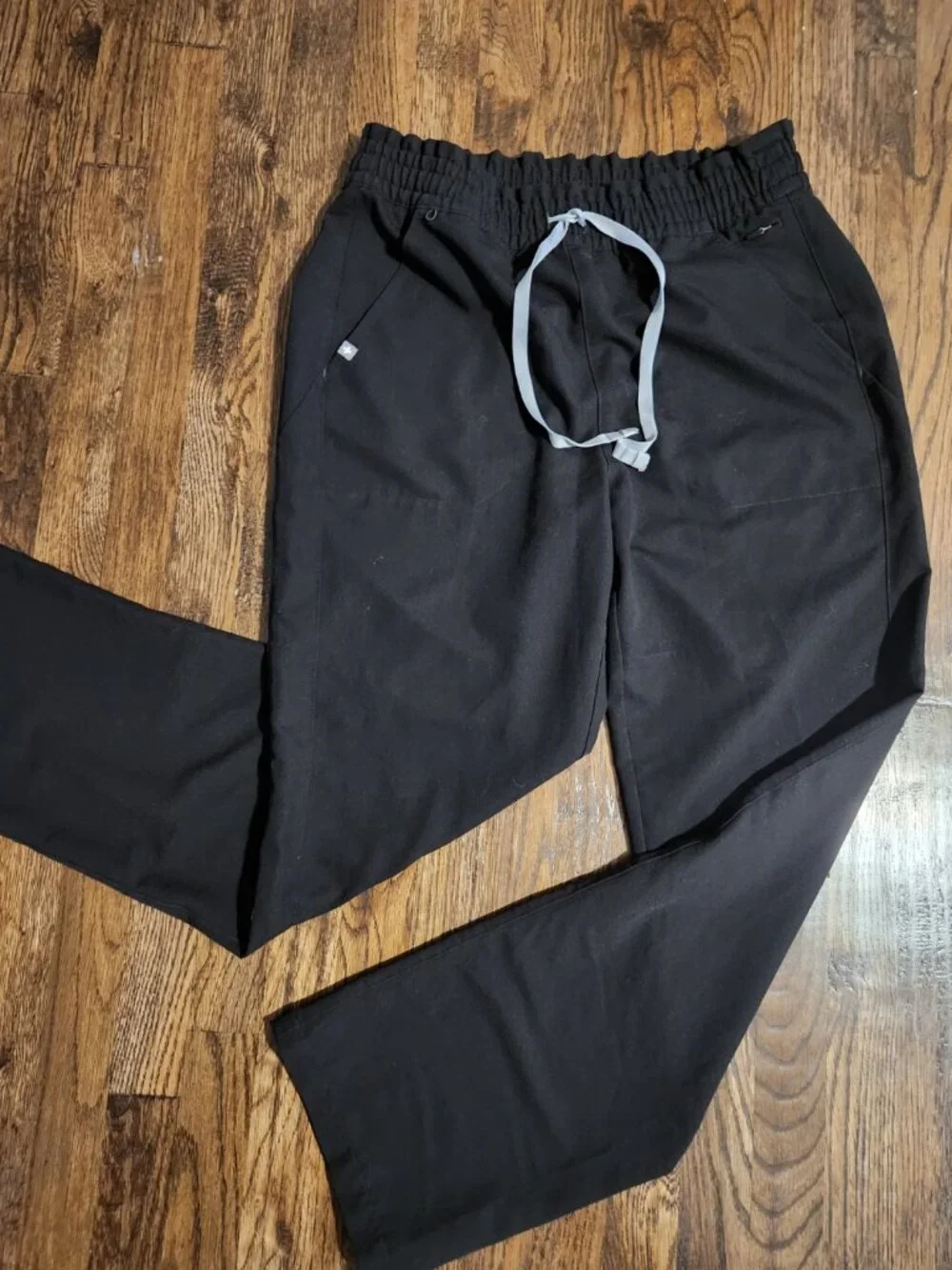 FIGS Men’s Technical Collection Elastic Waist Drawstring Black Scrub Pants LT